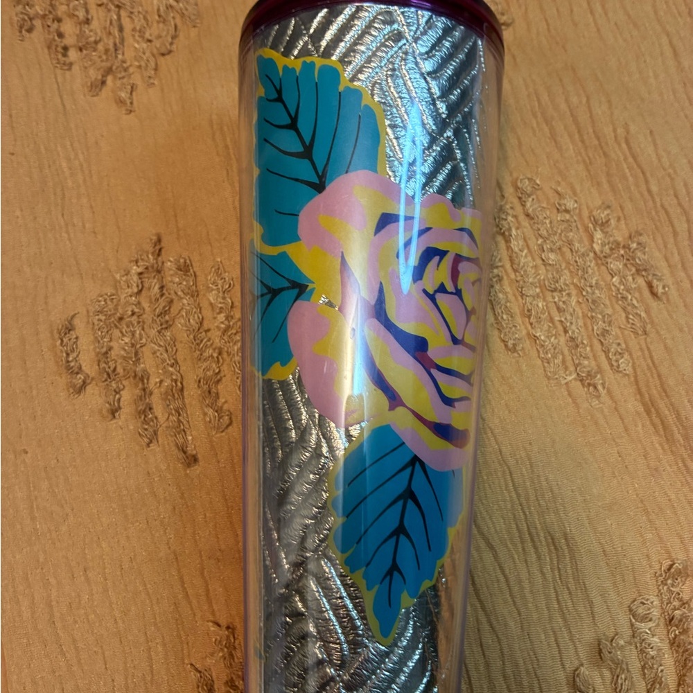 Starbucks Coffee 2020 gold quilt floral
